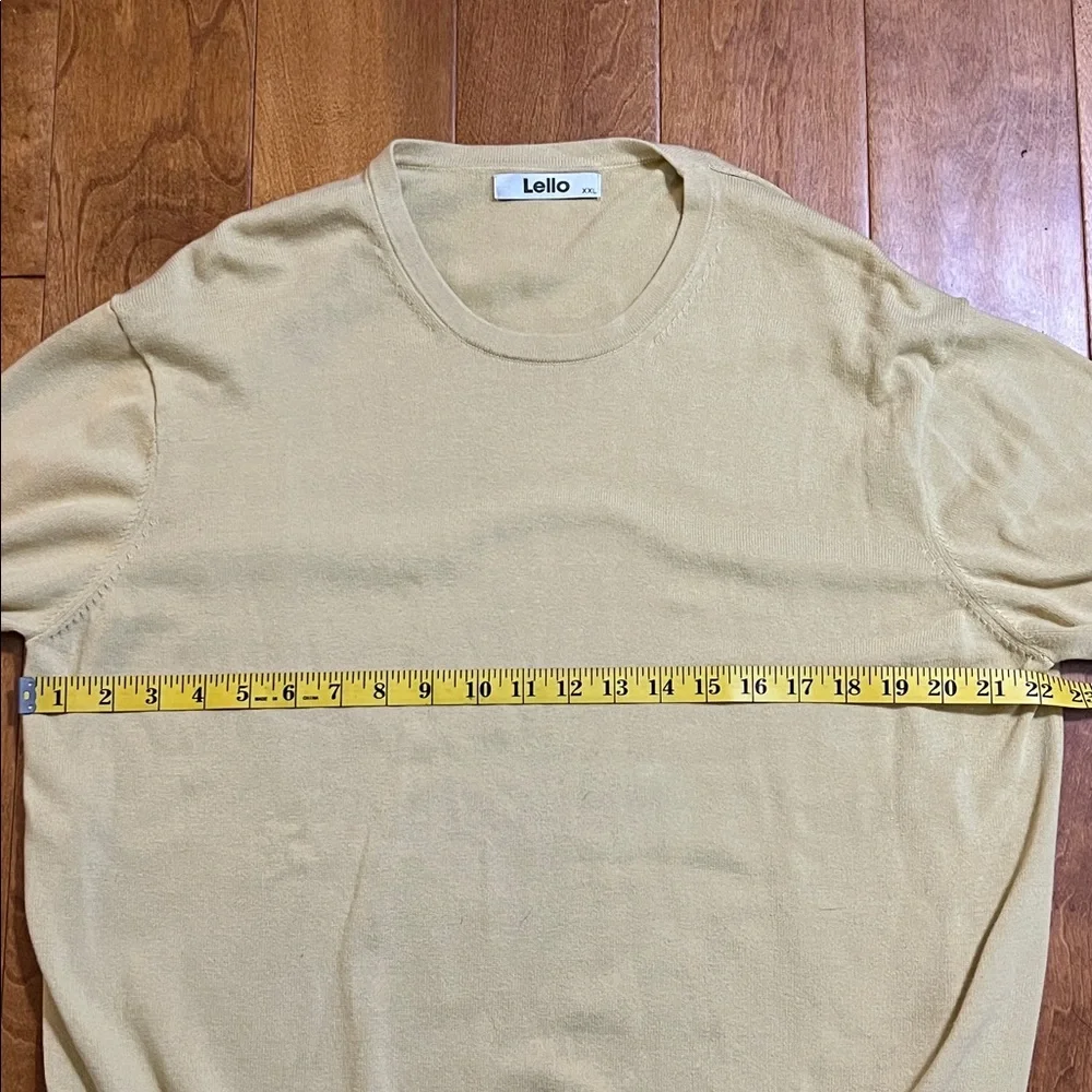 Lello Crewneck Sweater Size XXL Yellow 100% Organic Cotton Preppy Old Money - Picture 5 of 10